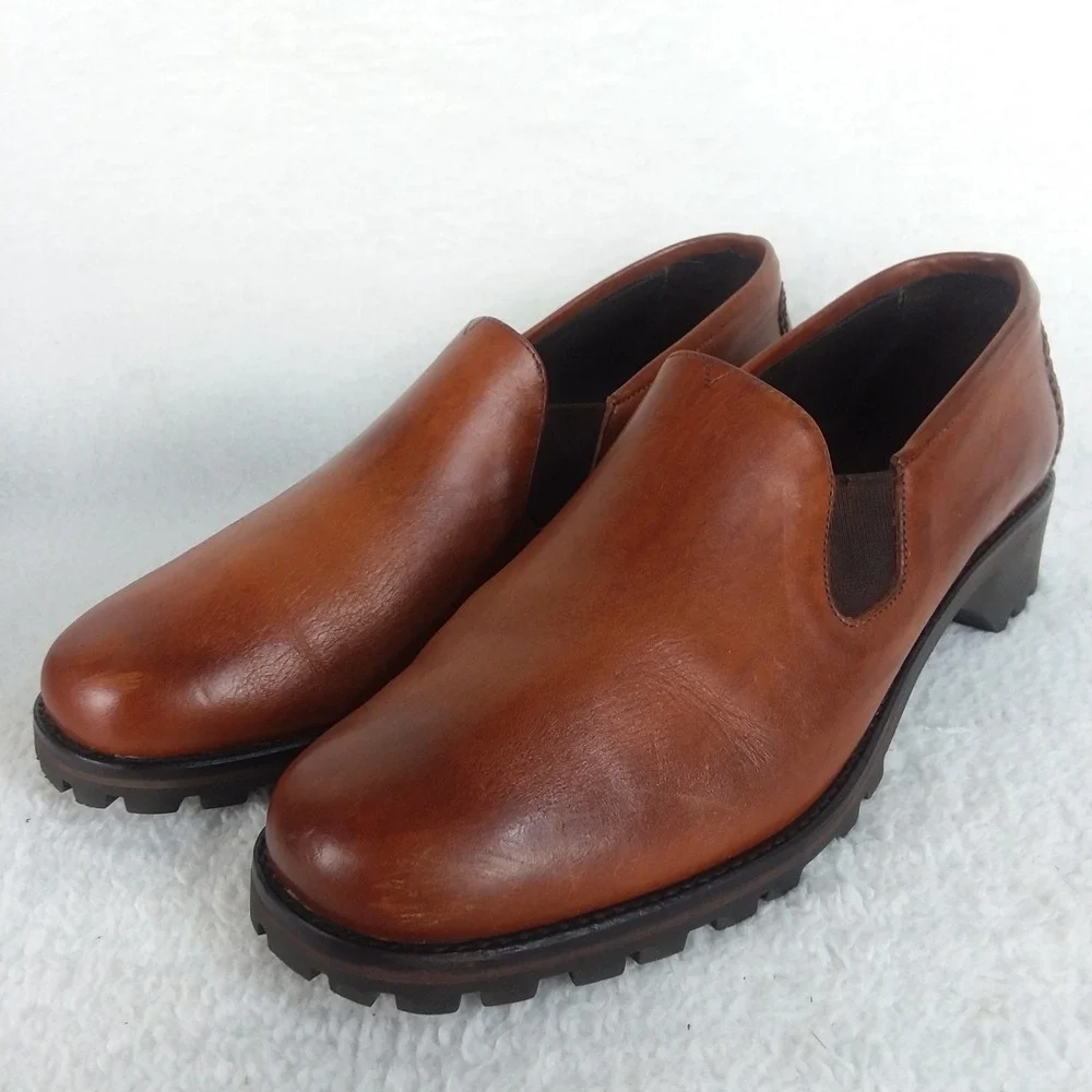Cole Haan Country Farren Scotch Leather Slip On Loafers Lug‎ Sole Shoes 10 Brown